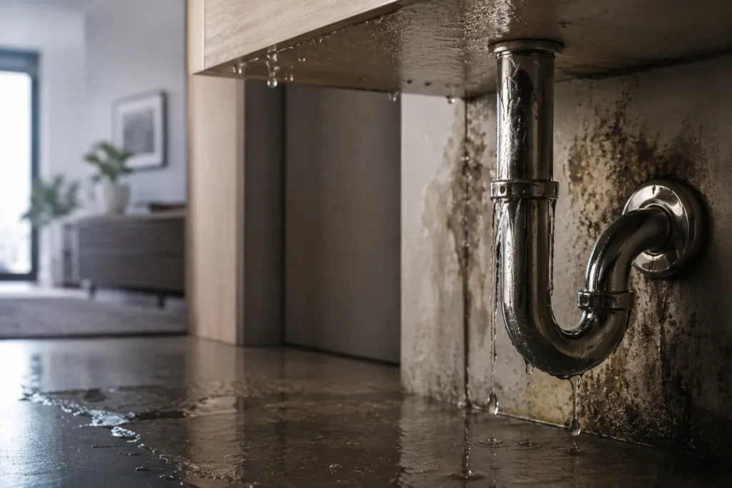 Close-up of a dripping kitchen tap showing a leaking tap problem in a Melbourne home