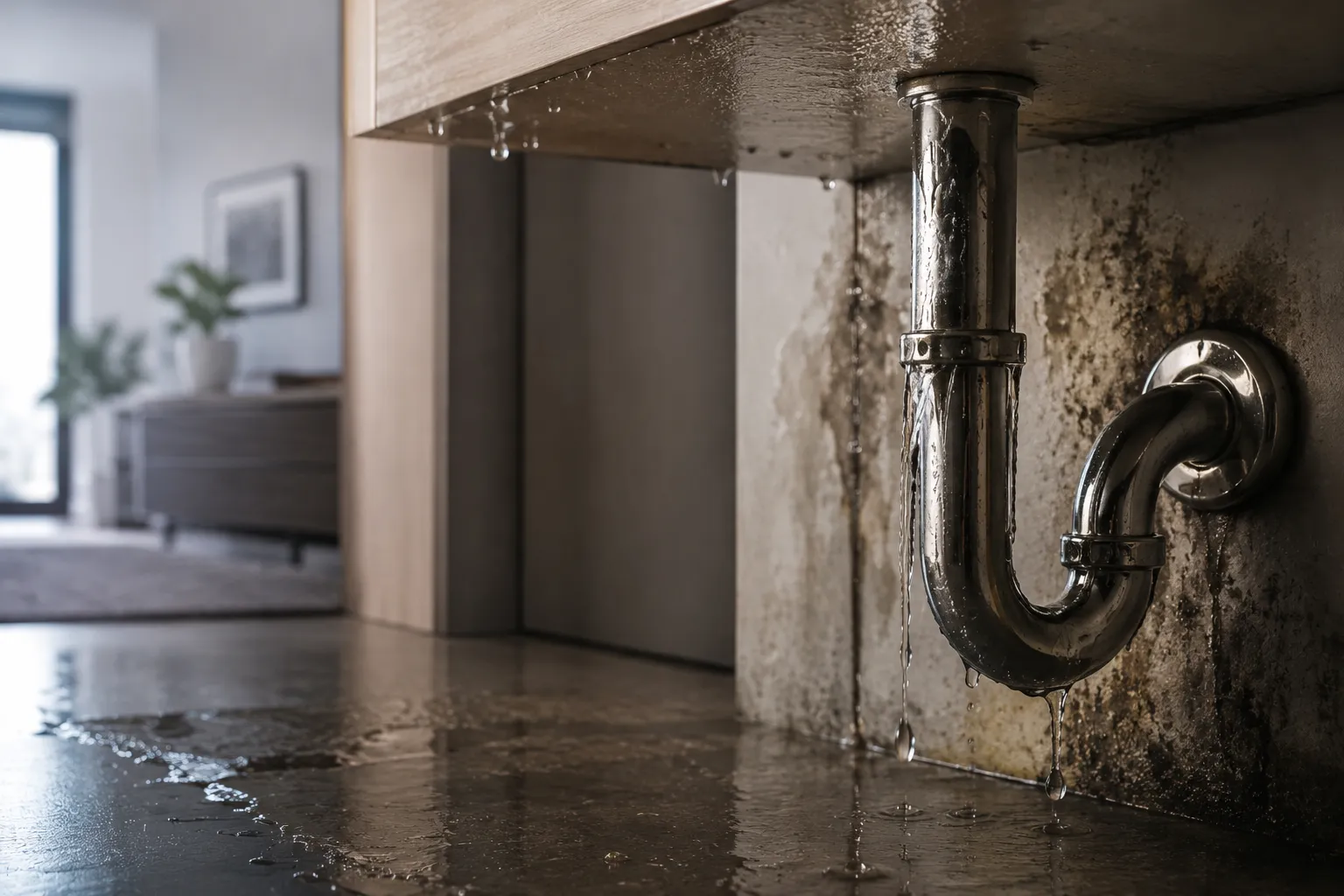 Close-up of a dripping kitchen tap showing a leaking tap problem in a Melbourne home