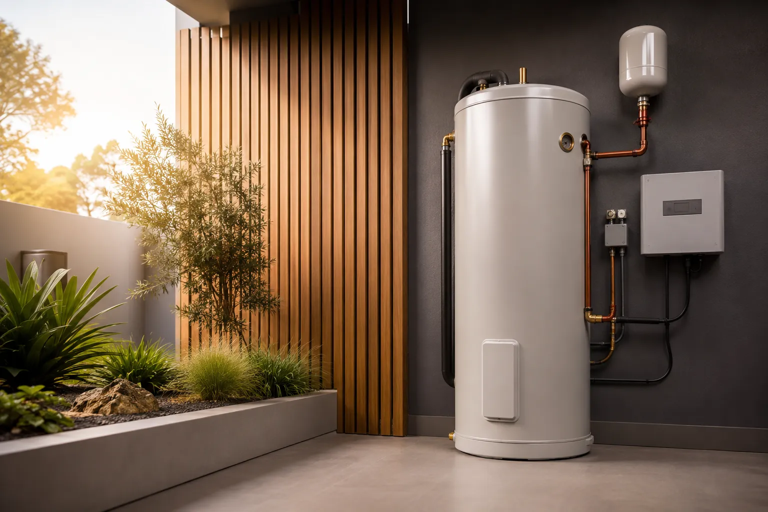 Licensed Melbourne plumber repairing a hot water system